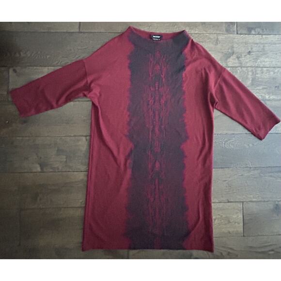 Isabel de Pedro women's Bodycon Midi Red Burgundy Boatneck Dress Black 42 8 44 - Picture 3 of 6